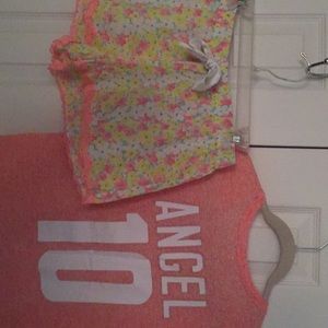 Victoria Secrets night shorts and tshirt